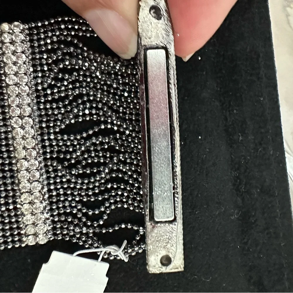 NWT Georgi Vintage Bracelet, Crystals And Dark Silver Beads